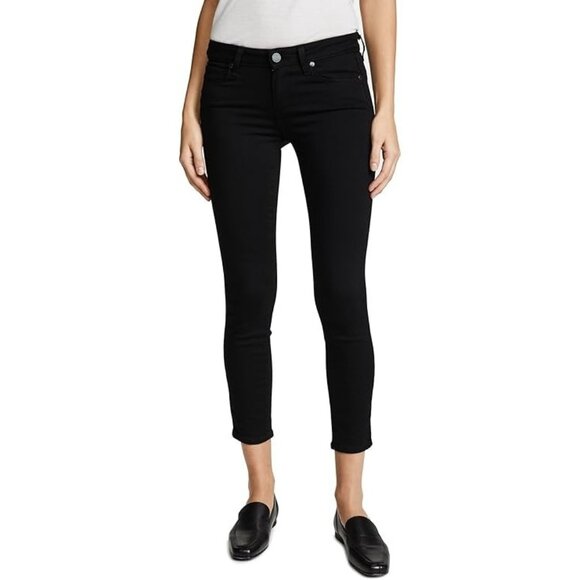 NWT Paige Verdugo Crop in Overdye Black Ultra Skinny Transcend Stretch Jeans 29 - Picture 7 of 9